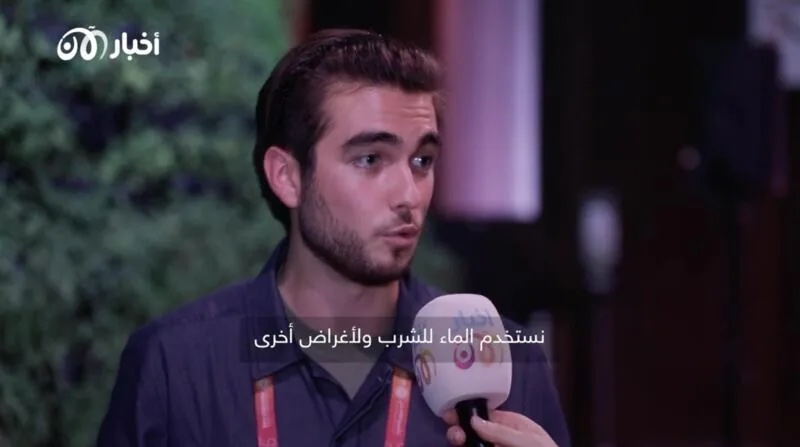 Arabic-language television interview featuring Magnus van Haaren
